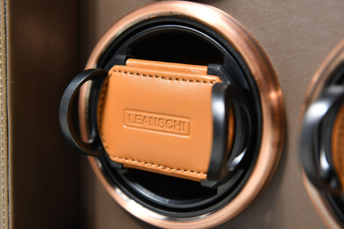 Smart watchwinder for 4 watches | CHOCOLATE saffiano Edition