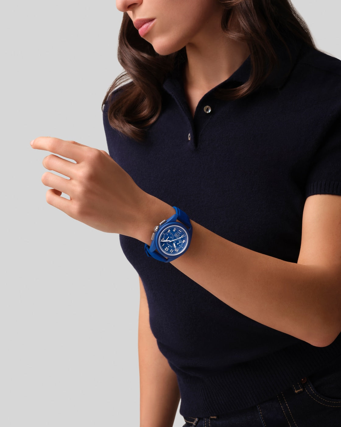 קרמיקה כחולה / חוגה כחולה עם חריצים אופקיים - 3