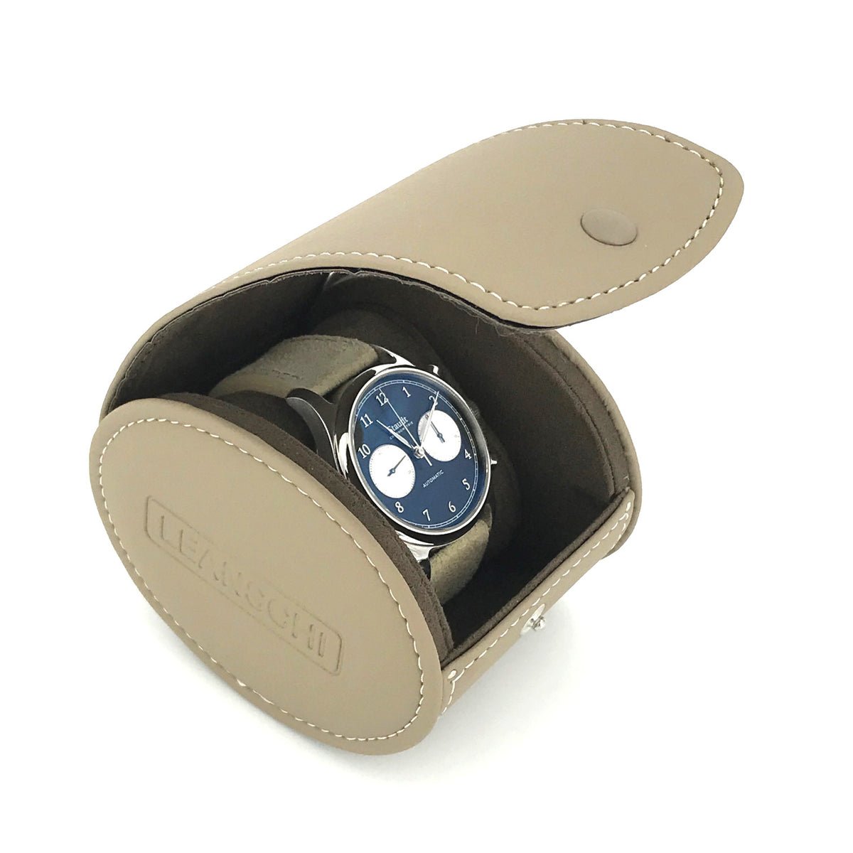 Oval transport pouch for 1 watch (classic-size) ETOUPE synthetic leather