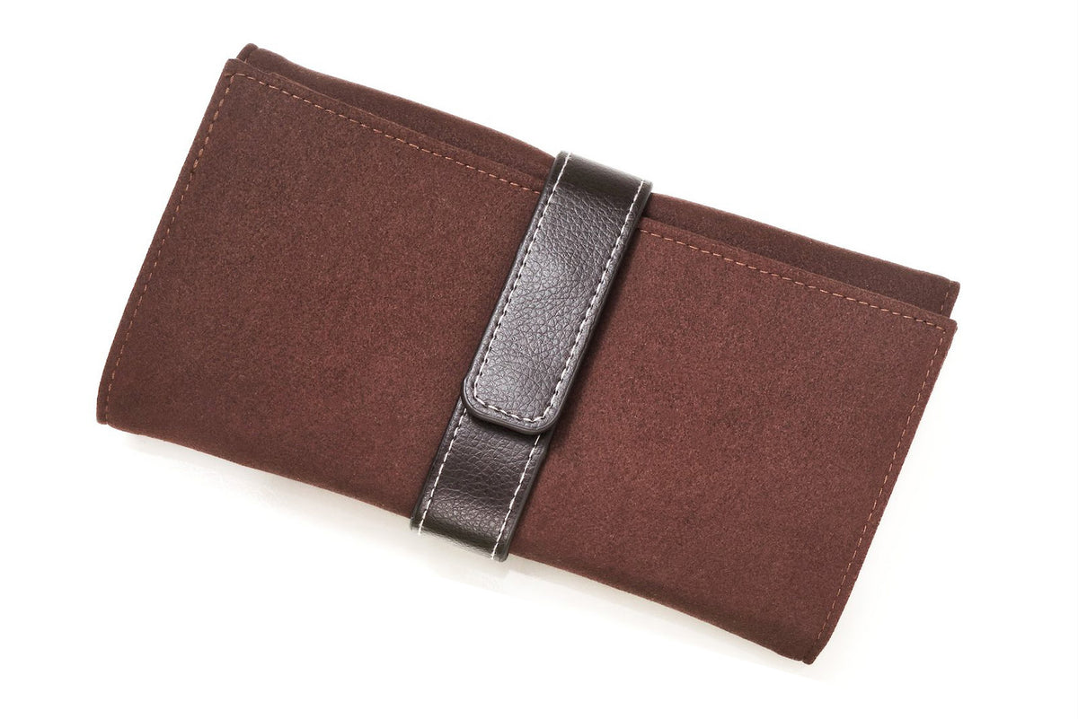 Jewelry travel roll | chocolate brown