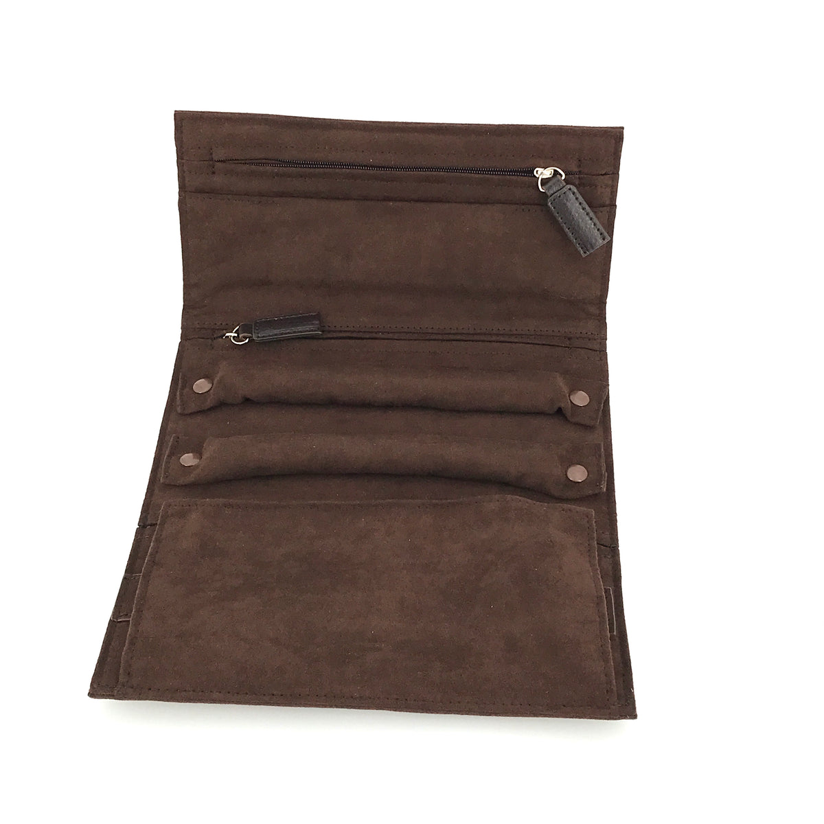 Jewelry travel roll | chocolate brown