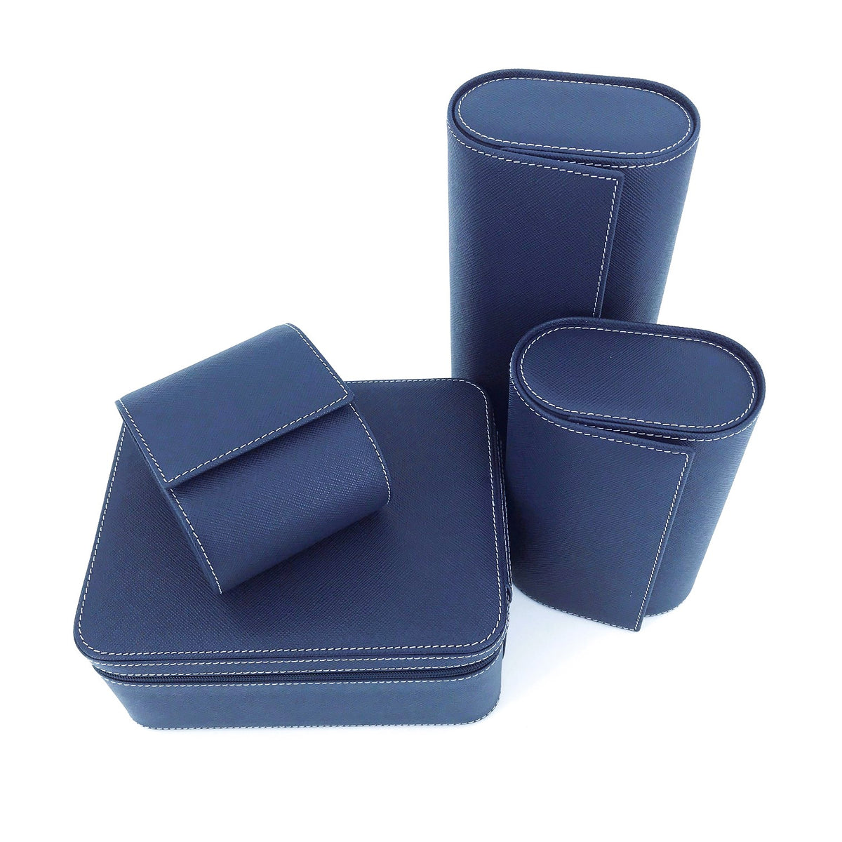 DOUBLE Watch-Pouch, calf leather, dark blue saffiano