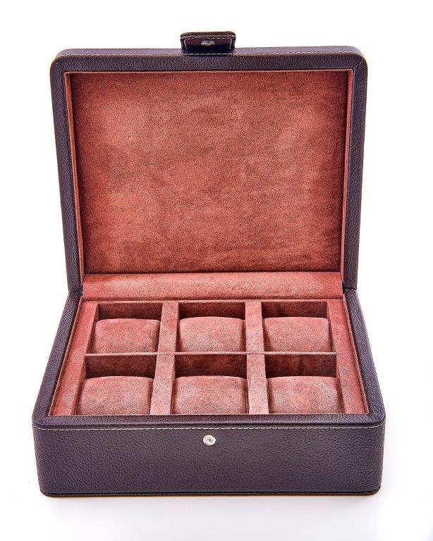 Collector's watch-box for 6 watches in PU-leather