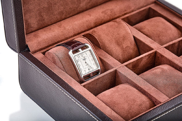 Collector's watch-box for 6 watches in PU-leather