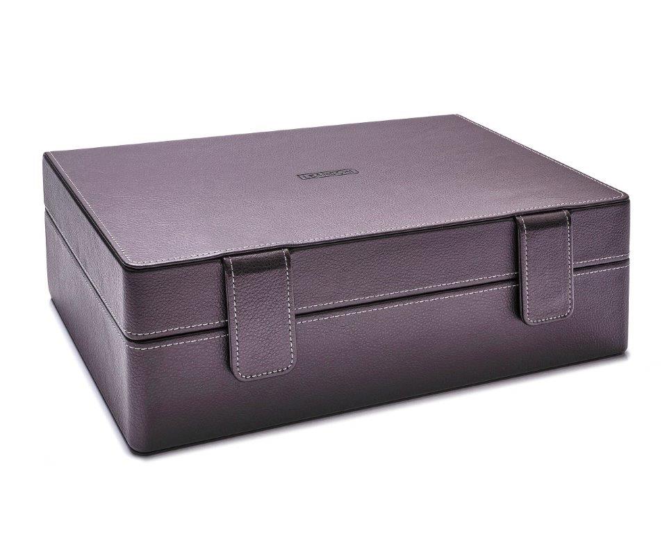 Collector's watch-box for up to 9 watches, incl. watchmakers' tools & wooden magnifyer