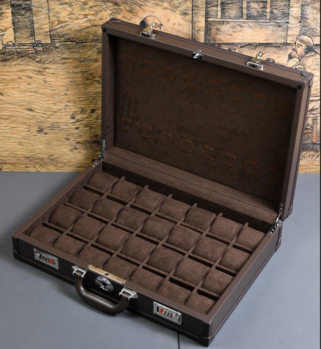 Collector's SUITCASE for up to 28 timepieces | FINGERPRINT-lock