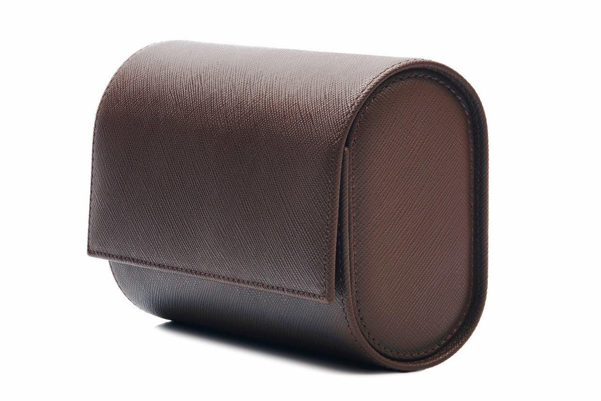 DOUBLE Watch-Pouch, safiano leather, chocolate brown saffiano