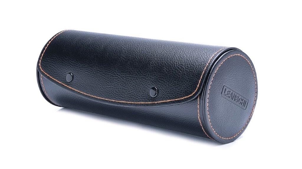 Watch-Roll for 3-4 watches | chocolate PU-leather - anthracite