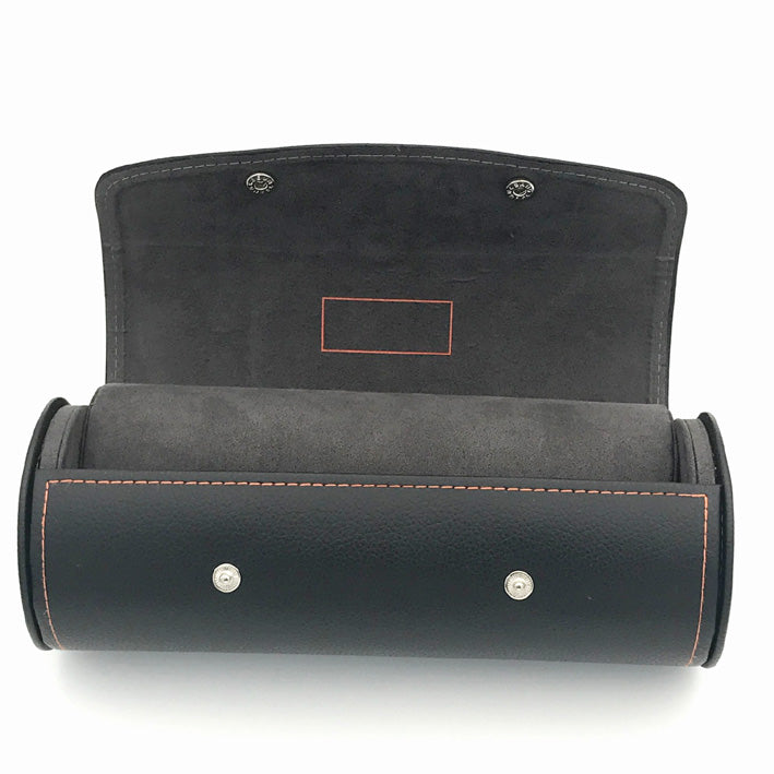 Watch-Roll for 3-4 watches | chocolate PU-leather - anthracite