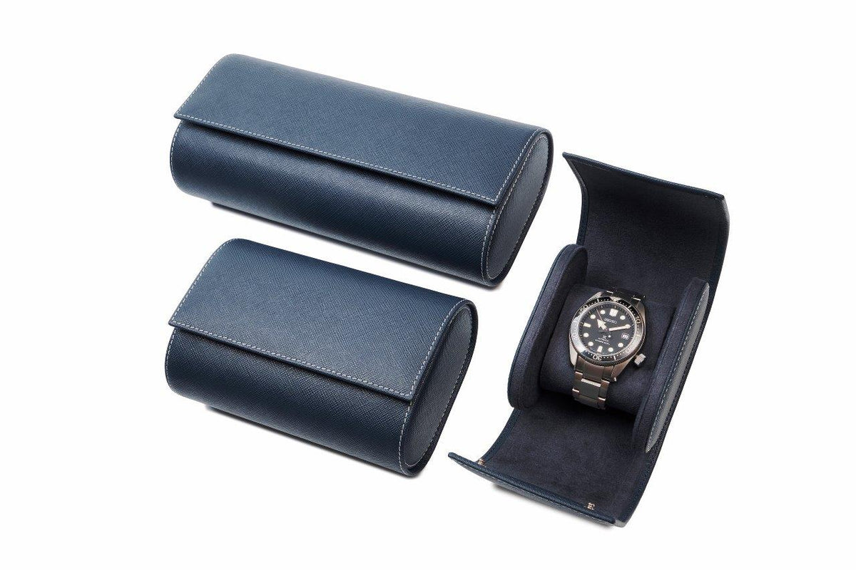 Watch-Pouch in genuine Saffinao calf leather, chocolate brown