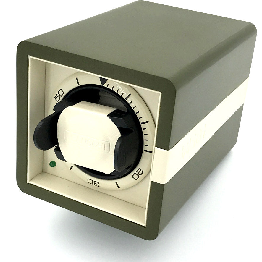 Single watchwinder | KHAKI-GREEN MATT & CREAM